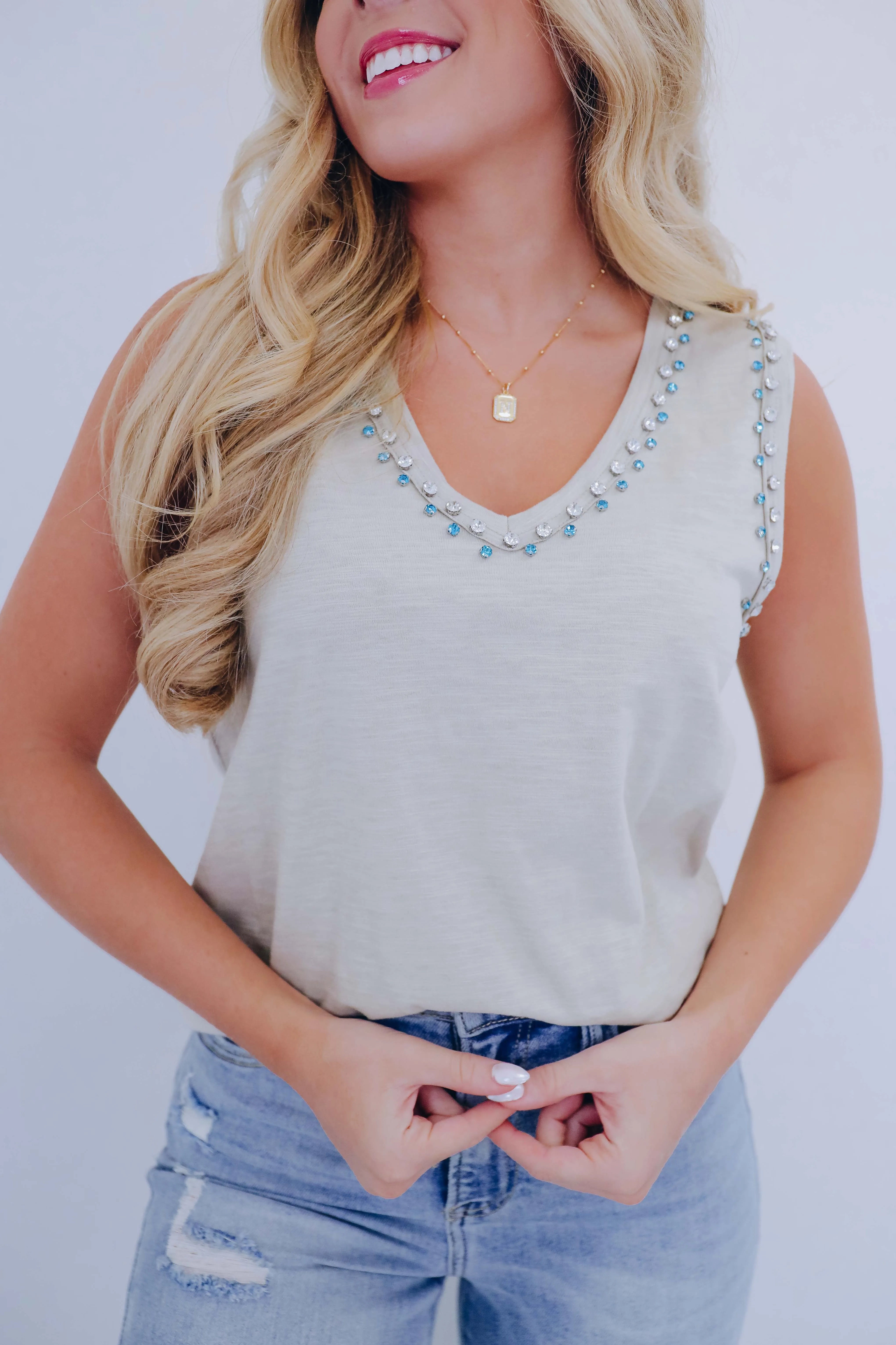 Roxy Jewel V-Neck Tank Top - 4 Colors