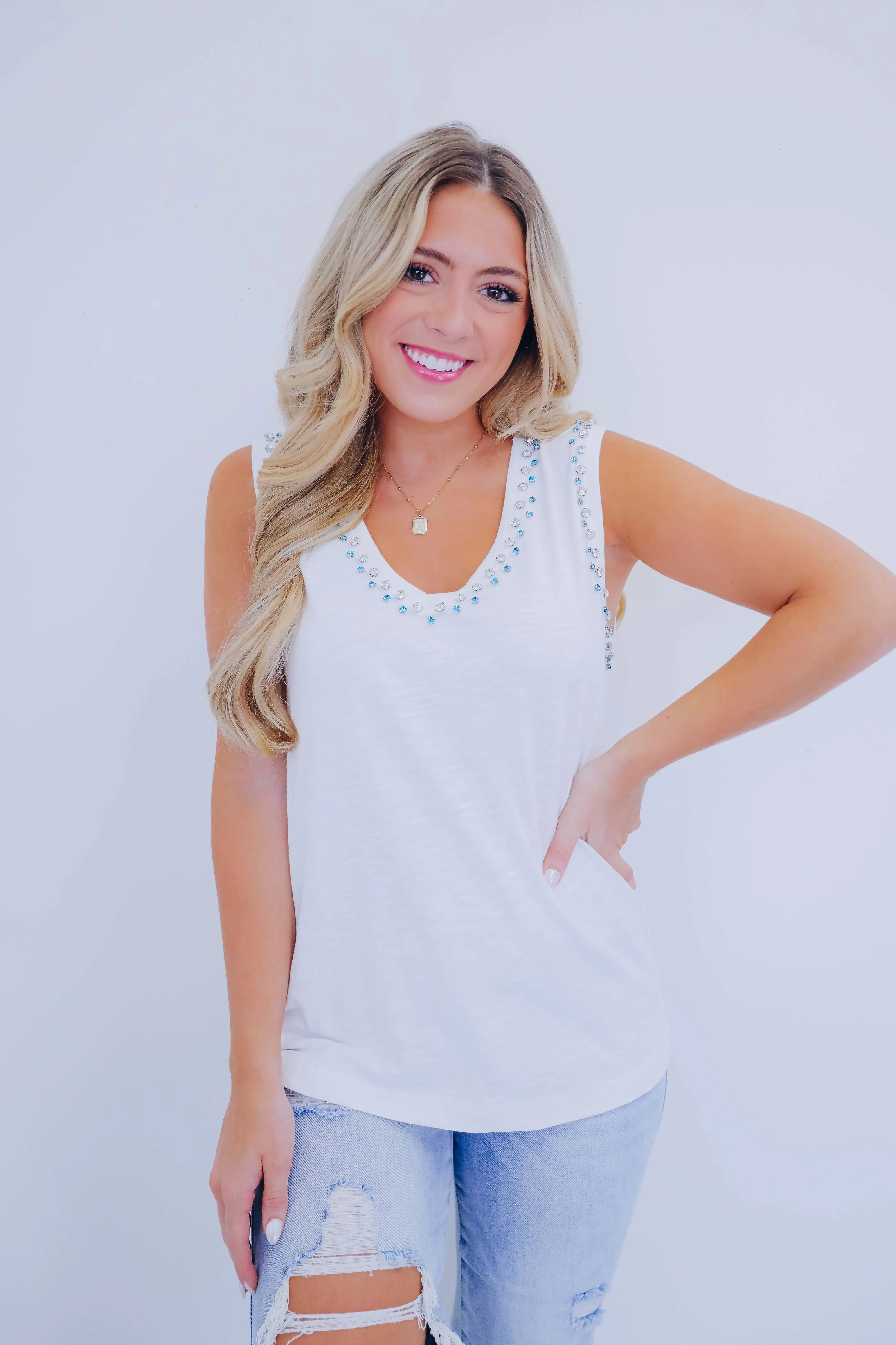 Roxy Jewel V-Neck Tank Top - 4 Colors