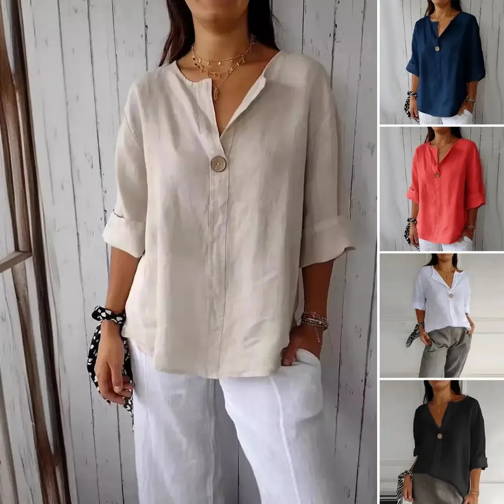 SARAH | V-neck Quarter Sleeve Blouse.
