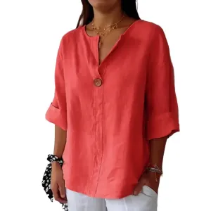 SARAH | V-neck Quarter Sleeve Blouse.