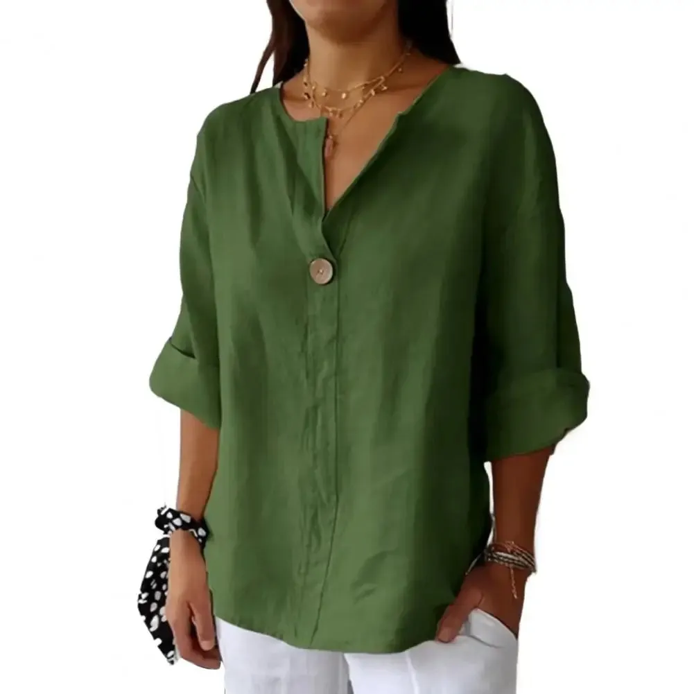 SARAH | V-neck Quarter Sleeve Blouse.