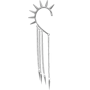 Silver One piece Retro Chain Spike Earring