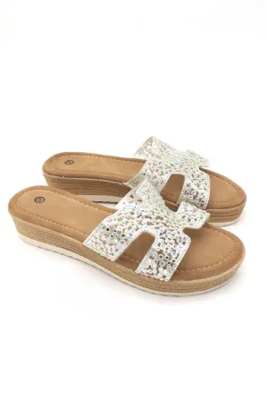 Silver Sparkle Mule