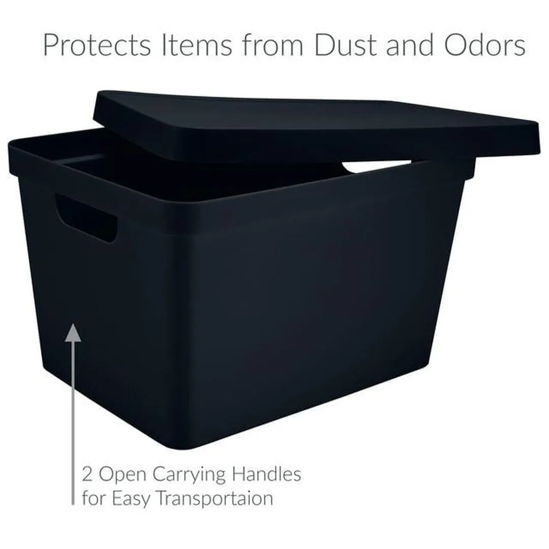 Simplify Large Vinto Storage Box with Lid in Charcoal