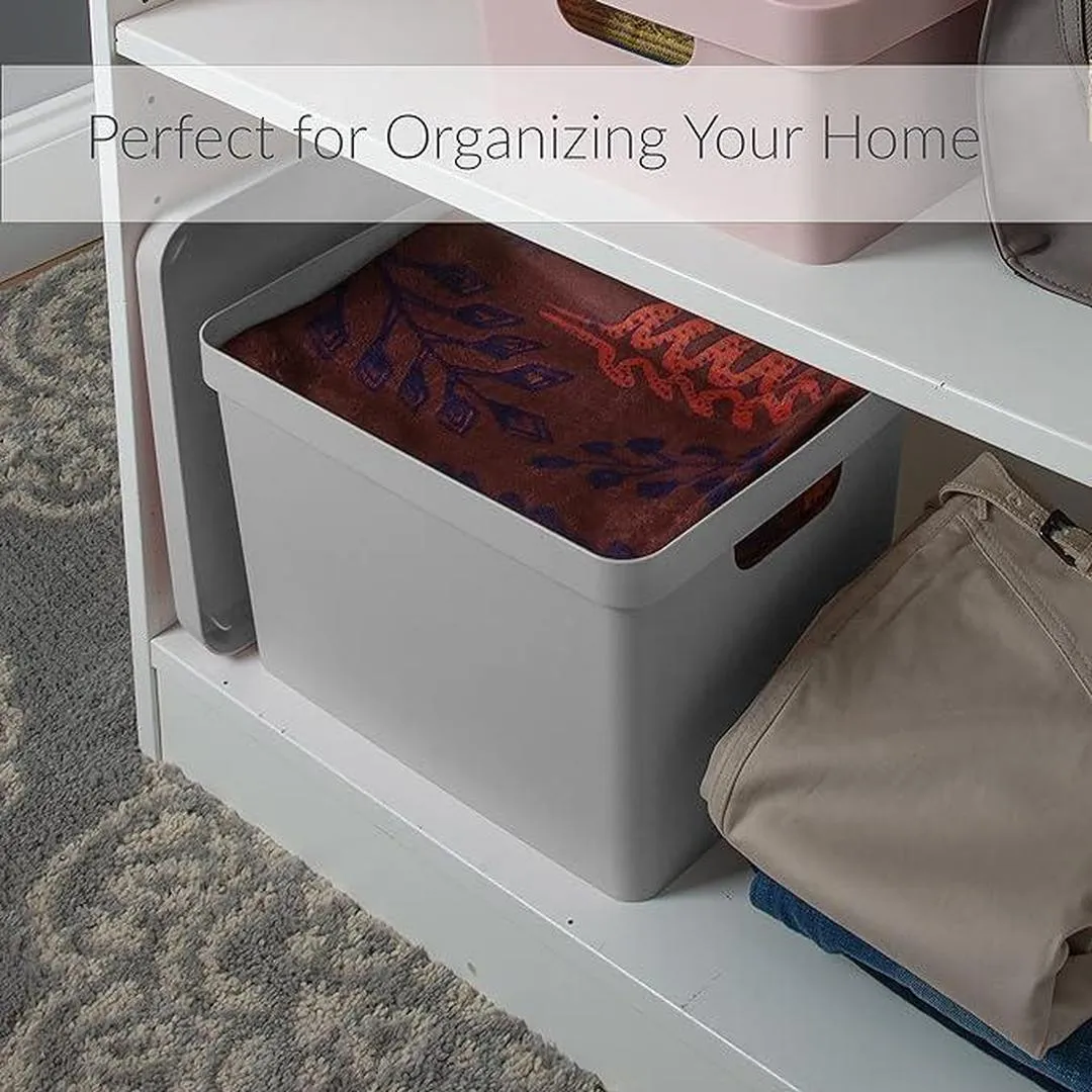 Simplify Large Vinto Storage Box with Lid in Grey