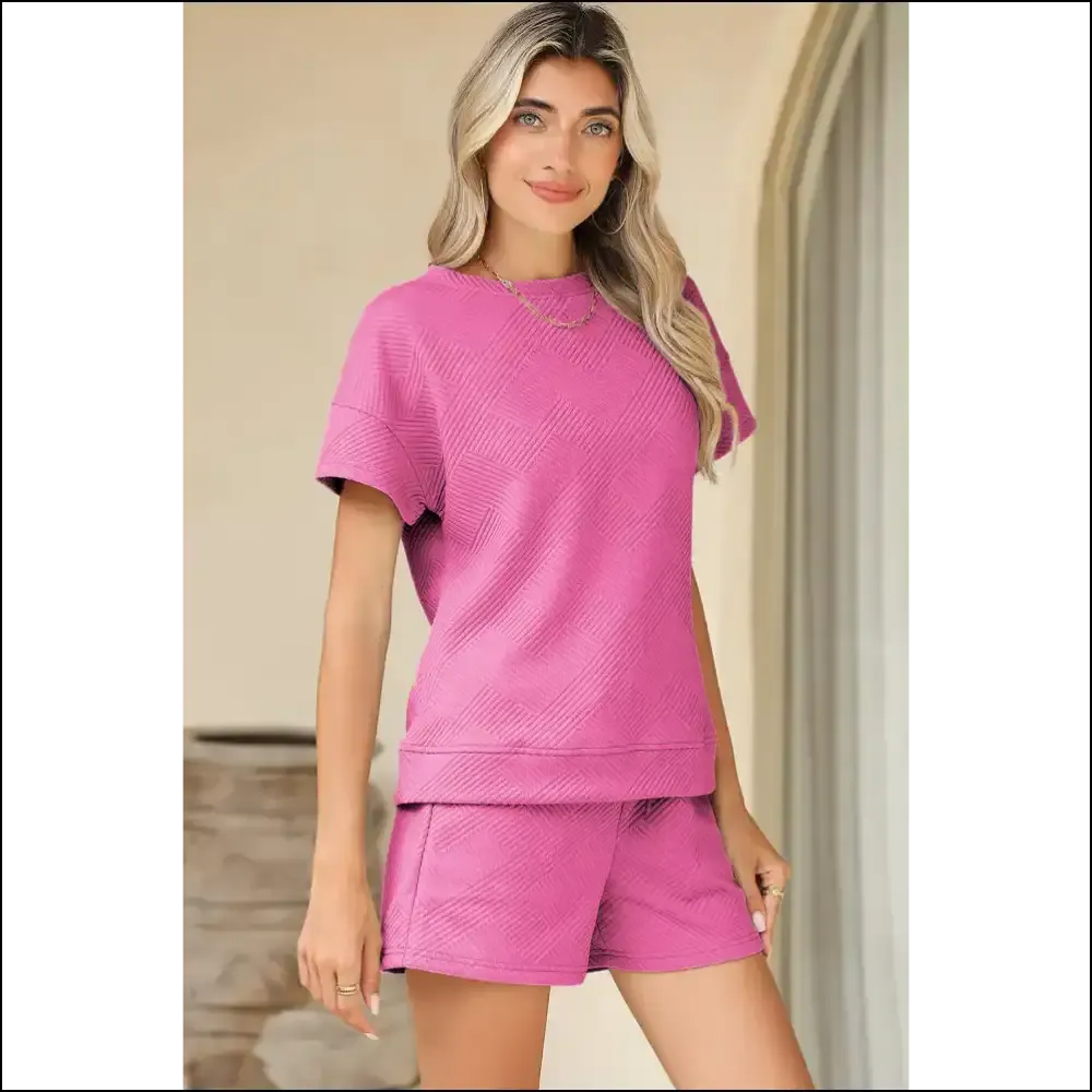 Strawberry Pink 2pcs Shorts Set: Prepare for Utter Strawberry Pink World Domination