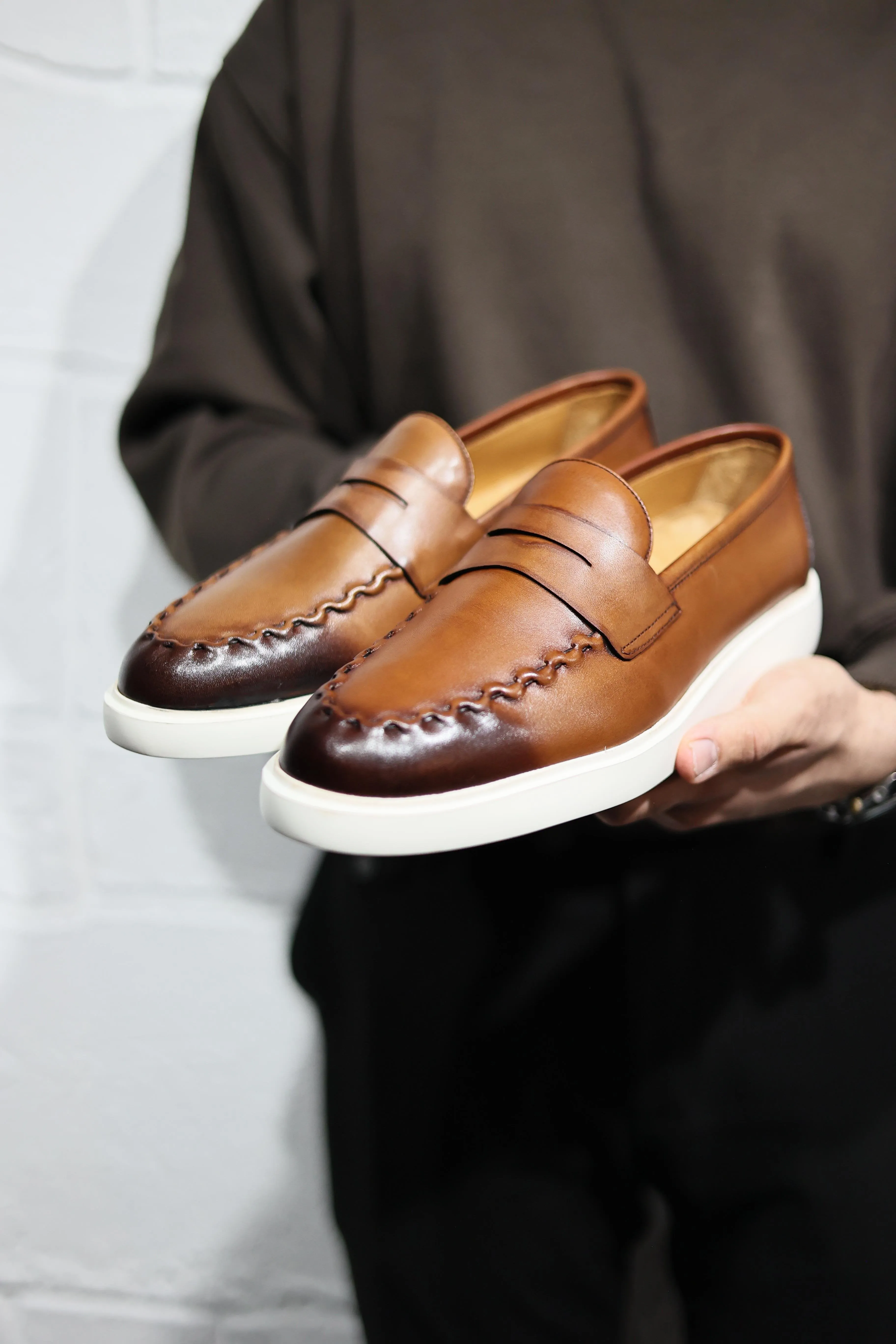 Tan Shaded Casual Loafers