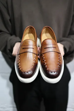 Tan Shaded Casual Loafers
