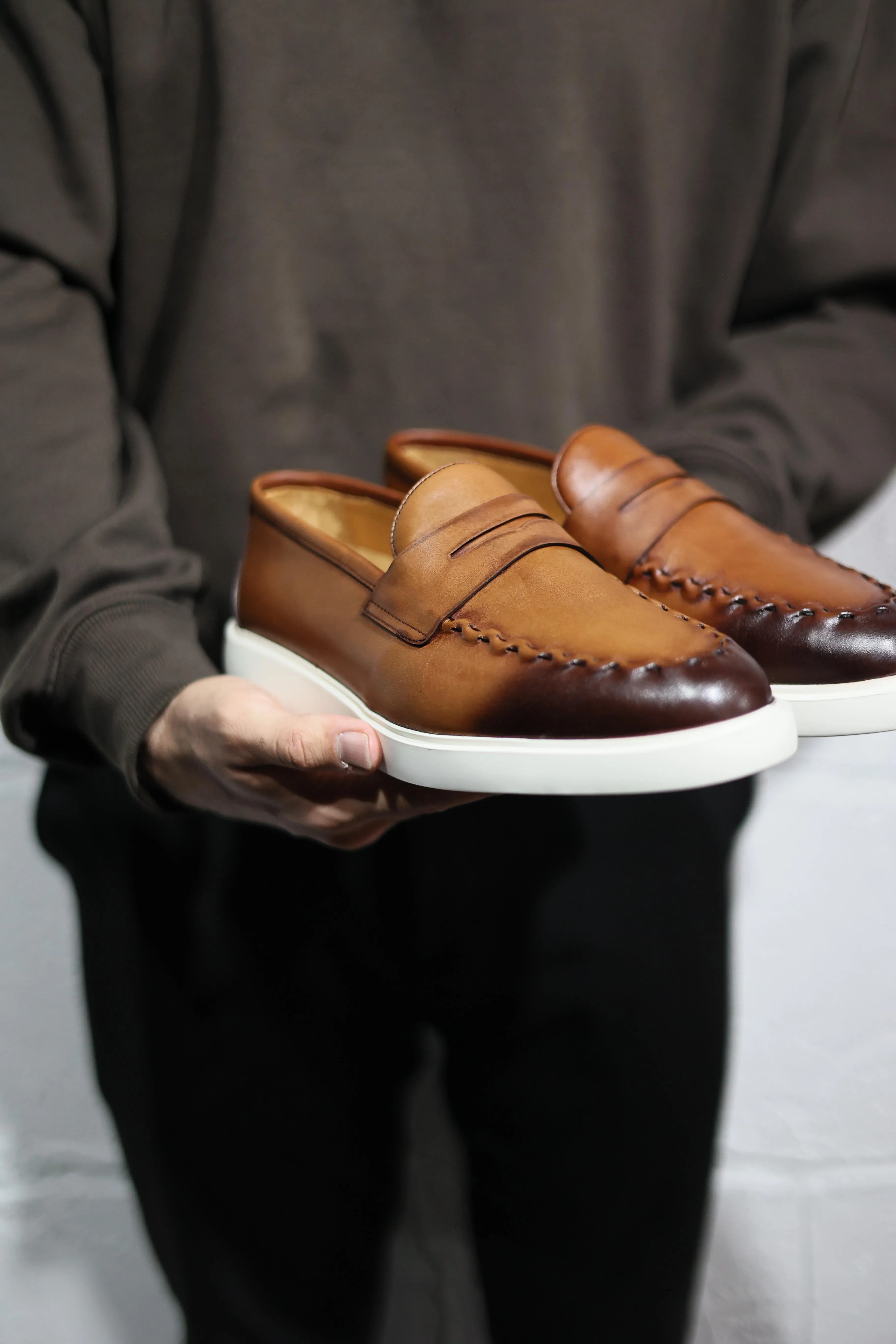 Tan Shaded Casual Loafers