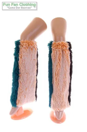 Teal, Gold & Black Faux Fur Leg Warmers - Game Day Booties