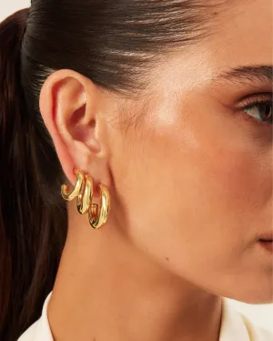 TENILLE EARRINGS 3 PACK - GOLD PLATED 18K