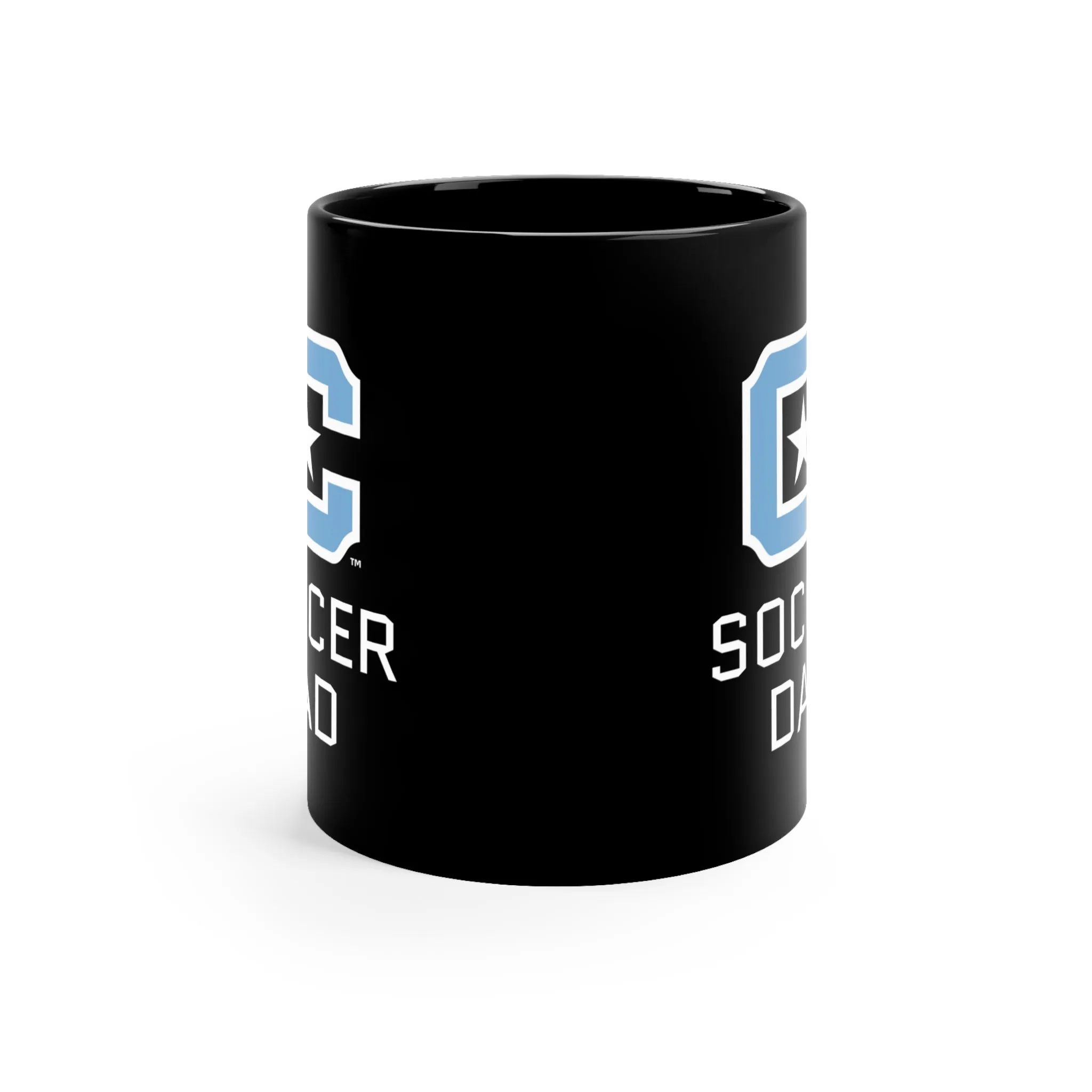 The Citadel Block C Logo, Club Sports Soccer Dad, Black Mug, 11oz