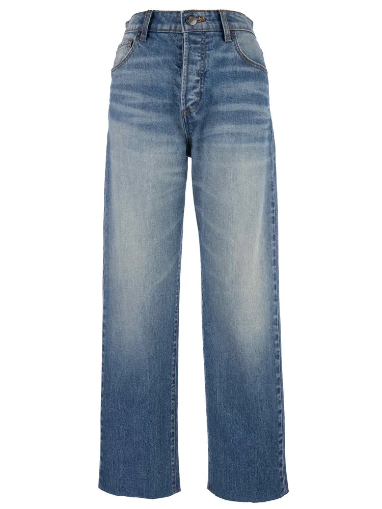 The Fay High Rise Ankle Straight Jeans - Passionate Wash