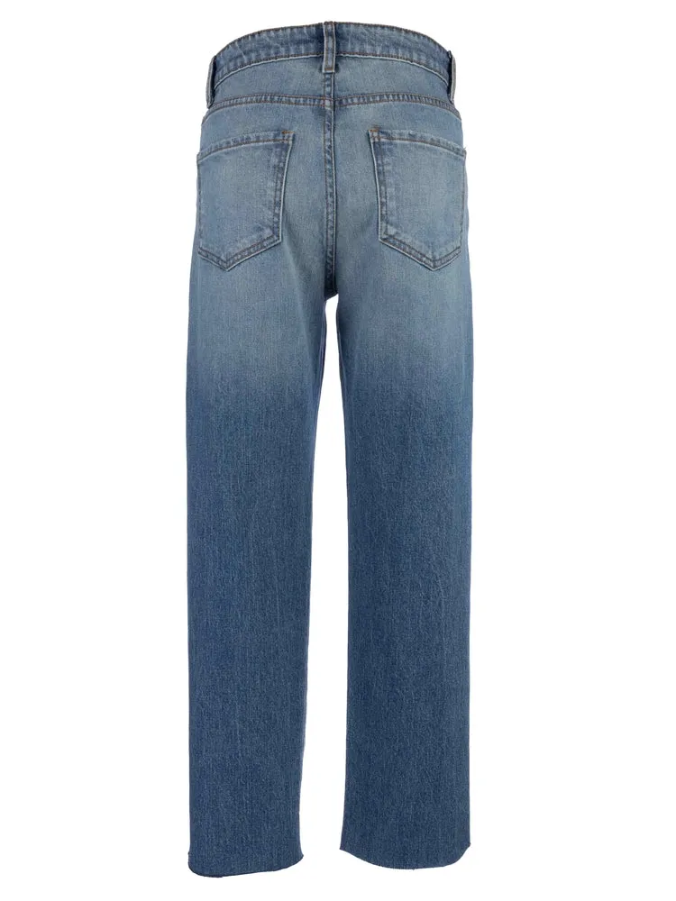 The Fay High Rise Ankle Straight Jeans - Passionate Wash