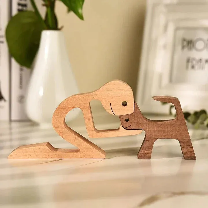 The Love Between You And Your Fur-Friend - Gift For Pet Lovers - Wooden Pet Carvings