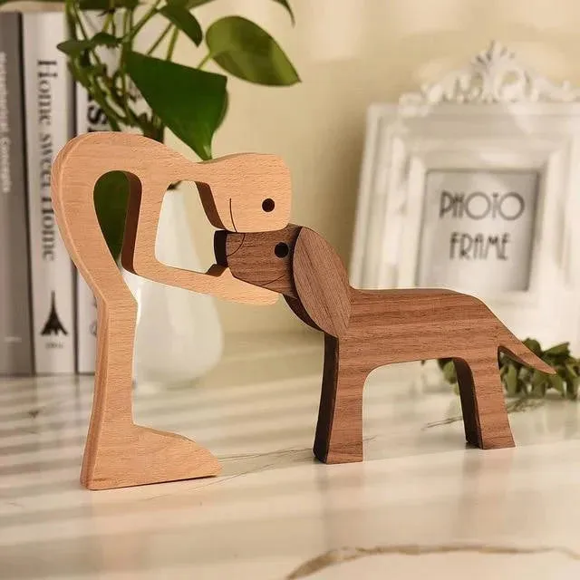 The Love Between You And Your Fur-Friend - Gift For Pet Lovers - Wooden Pet Carvings