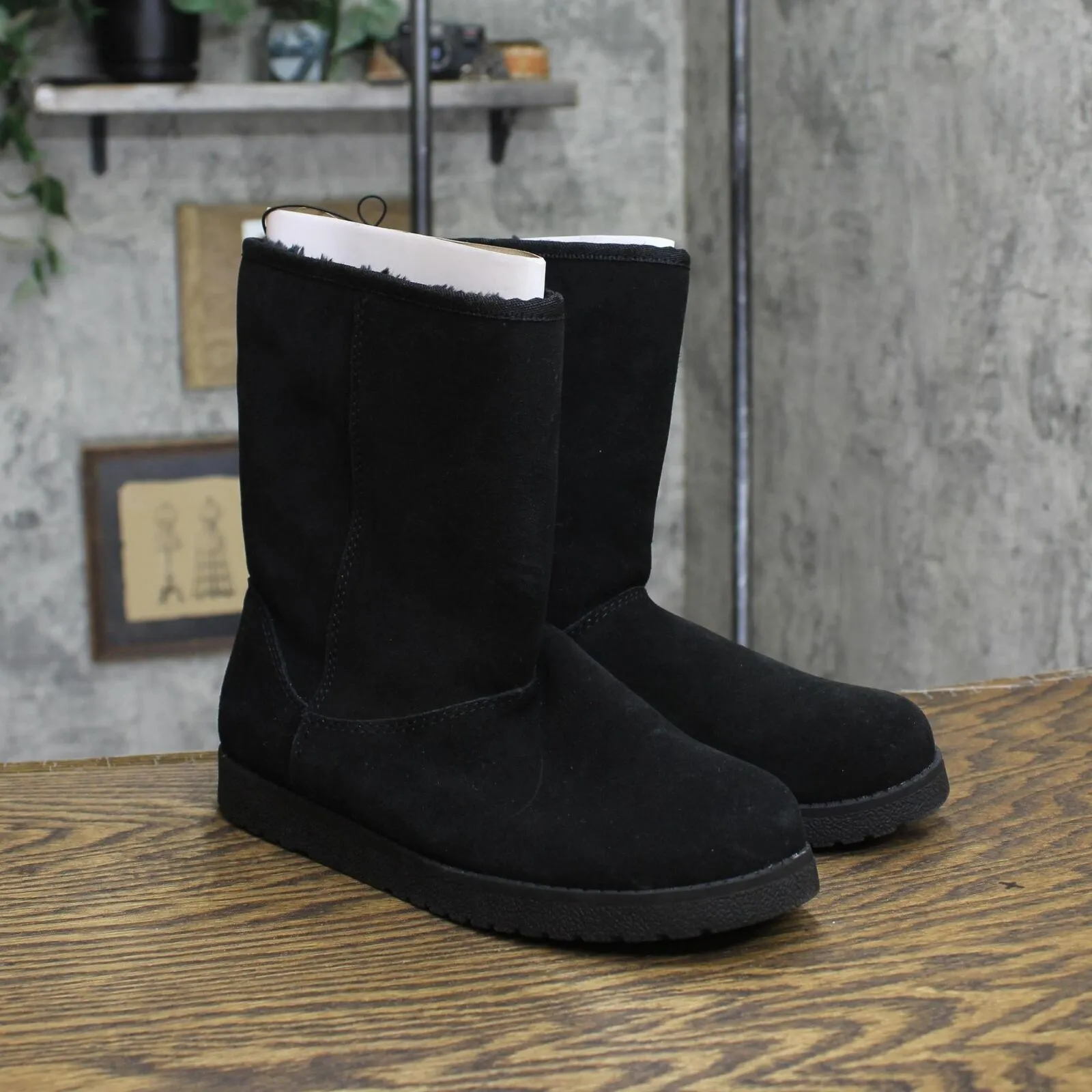 Universal Thread Women's Soph Shearling Style Boots 88375490 Black 7M