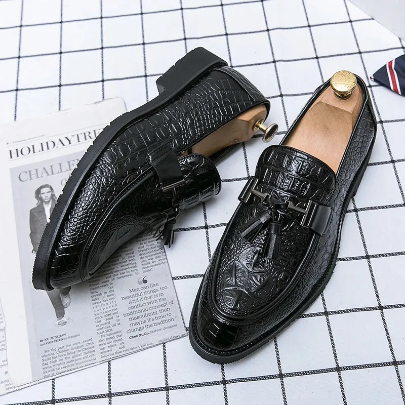 UrbanEase Herrensommerloafer mit Krokodilmuster: Stilvolle Eleganz für den Sommer