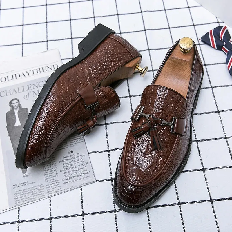 UrbanEase Herrensommerloafer mit Krokodilmuster: Stilvolle Eleganz für den Sommer