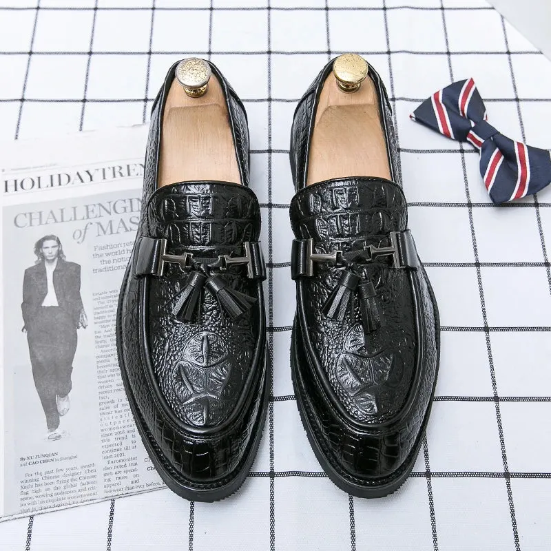 UrbanEase Herrensommerloafer mit Krokodilmuster: Stilvolle Eleganz für den Sommer