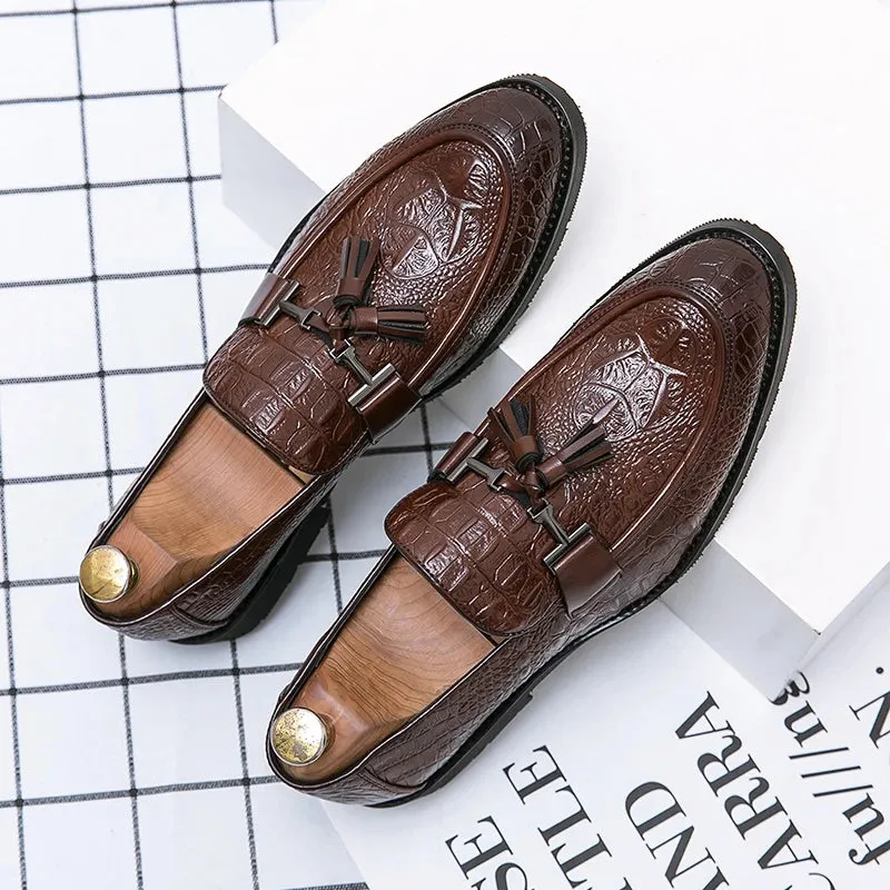UrbanEase Herrensommerloafer mit Krokodilmuster: Stilvolle Eleganz für den Sommer