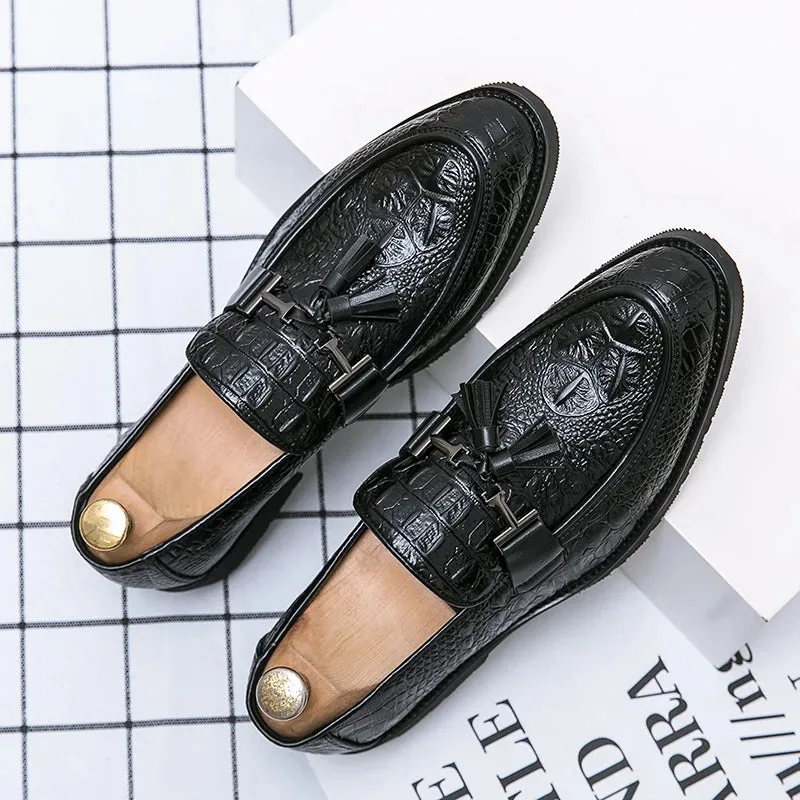 UrbanEase Herrensommerloafer mit Krokodilmuster: Stilvolle Eleganz für den Sommer