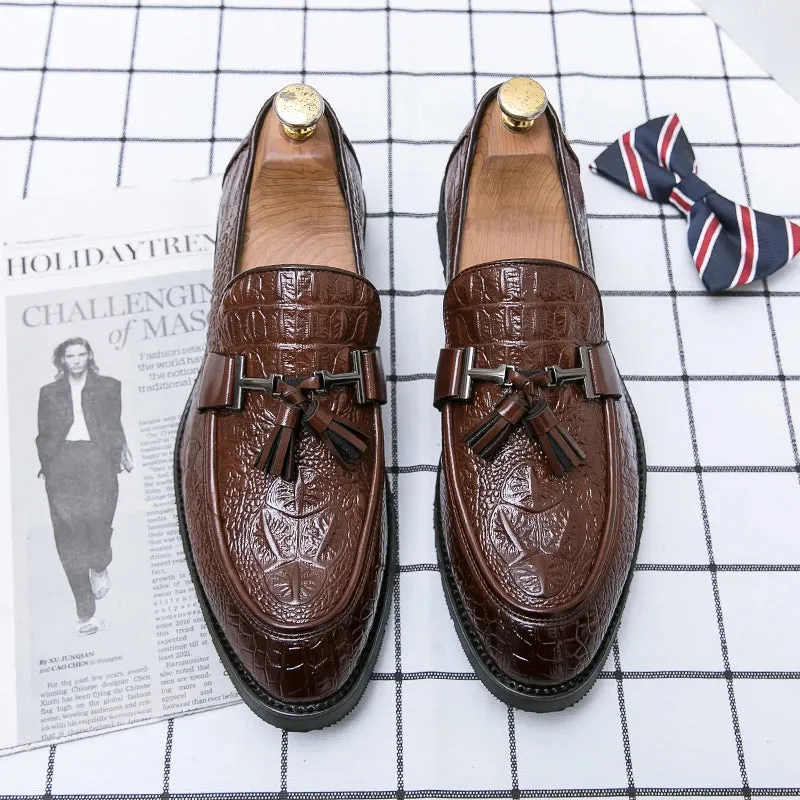 UrbanEase Herrensommerloafer mit Krokodilmuster: Stilvolle Eleganz für den Sommer