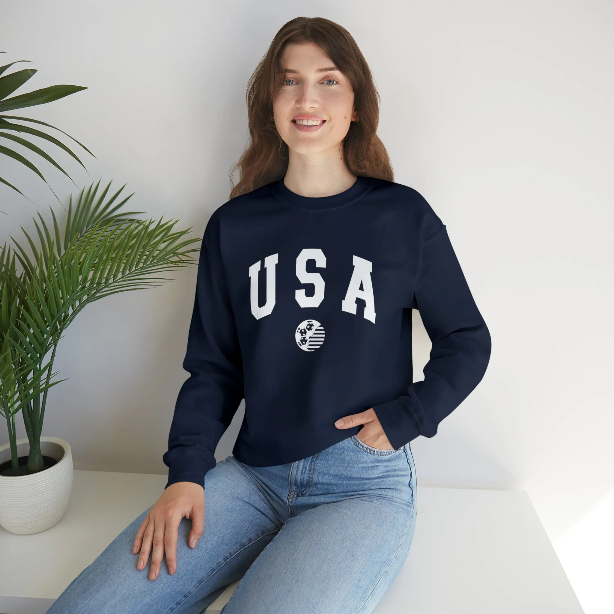 USA Support Women's Soccer Adult Crewneck Sweatshirt