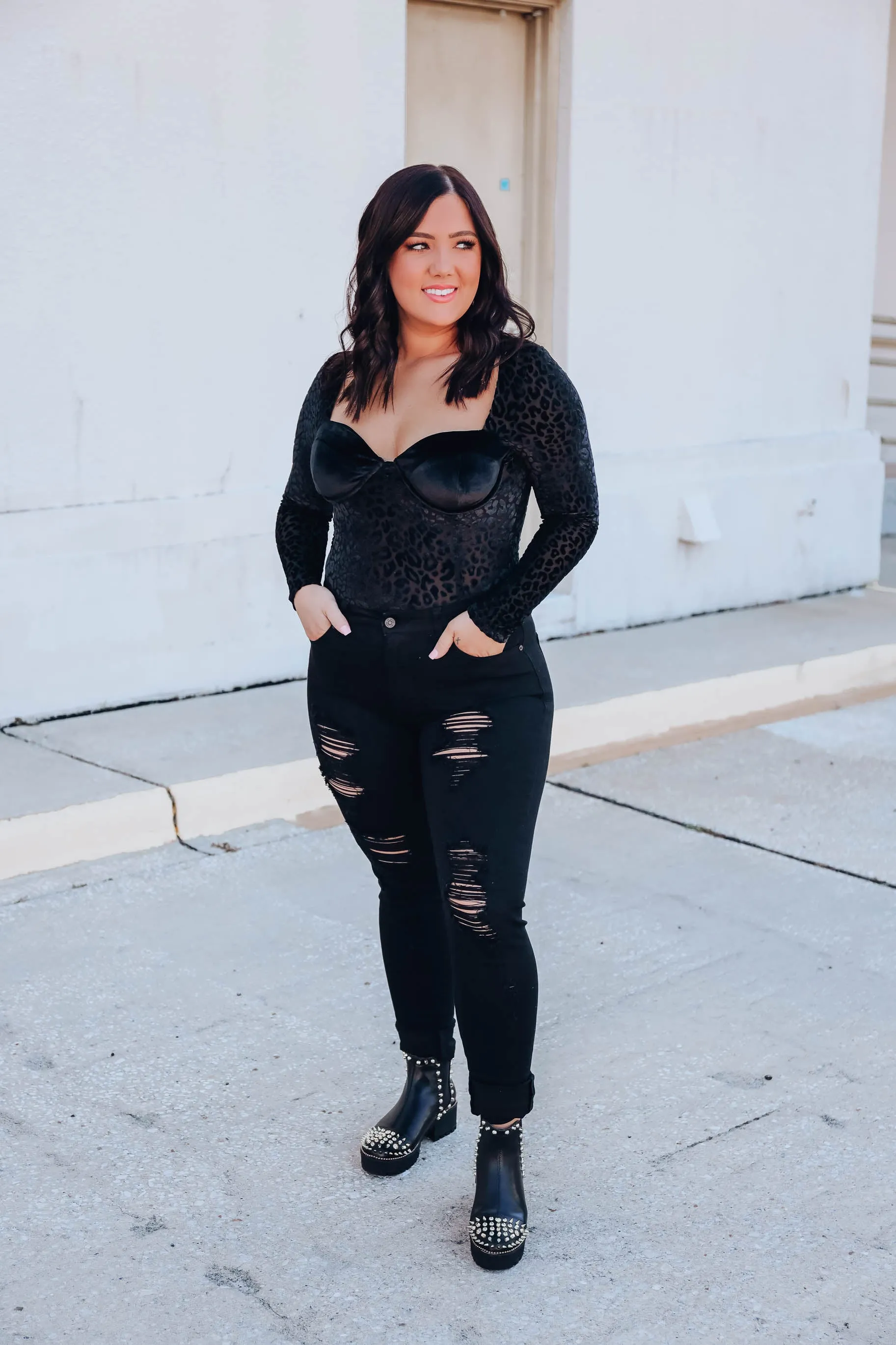 Valencia Velvet Mesh Bodysuit