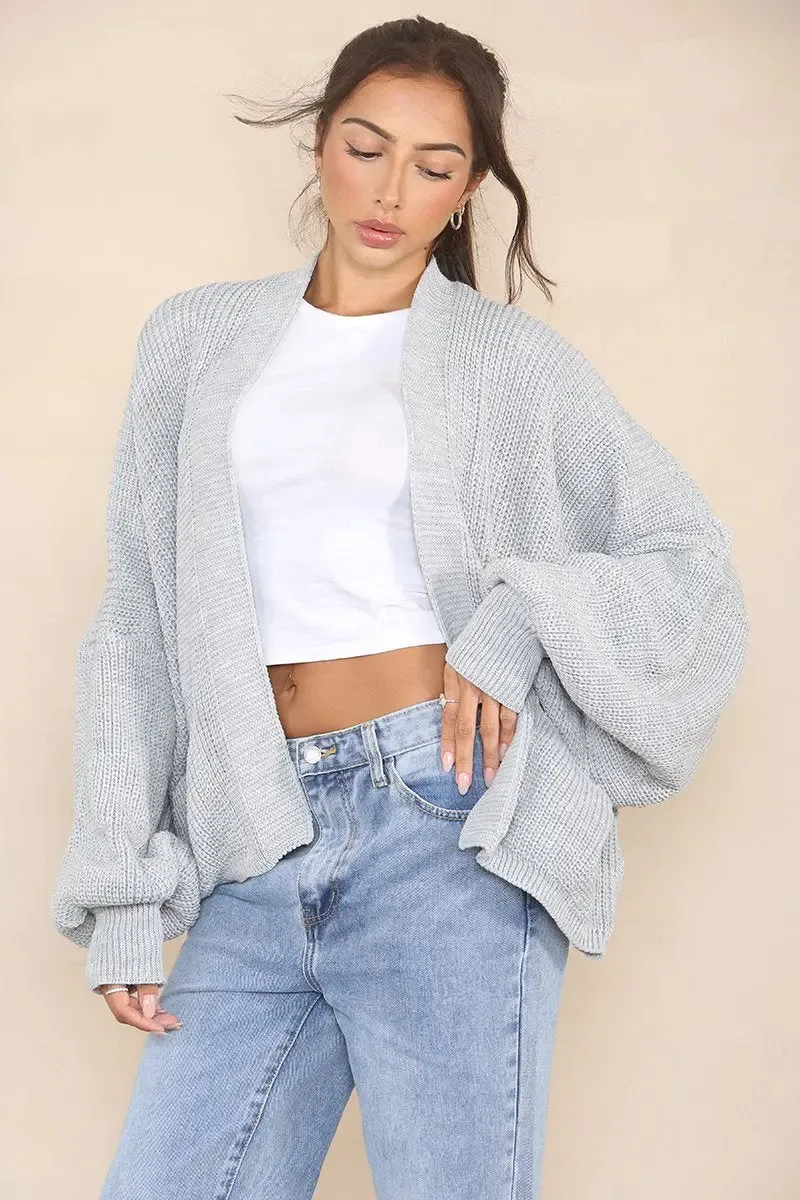 Versatile Knit Drop Shoulder Sweater Cardigan