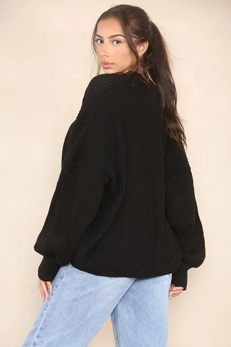 Versatile Knit Drop Shoulder Sweater Cardigan