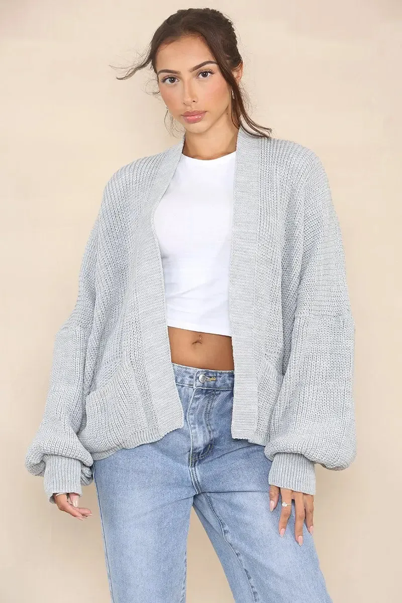 Versatile Knit Drop Shoulder Sweater Cardigan