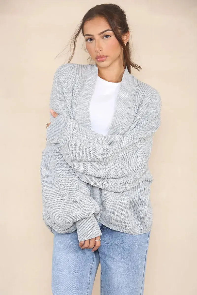 Versatile Knit Drop Shoulder Sweater Cardigan