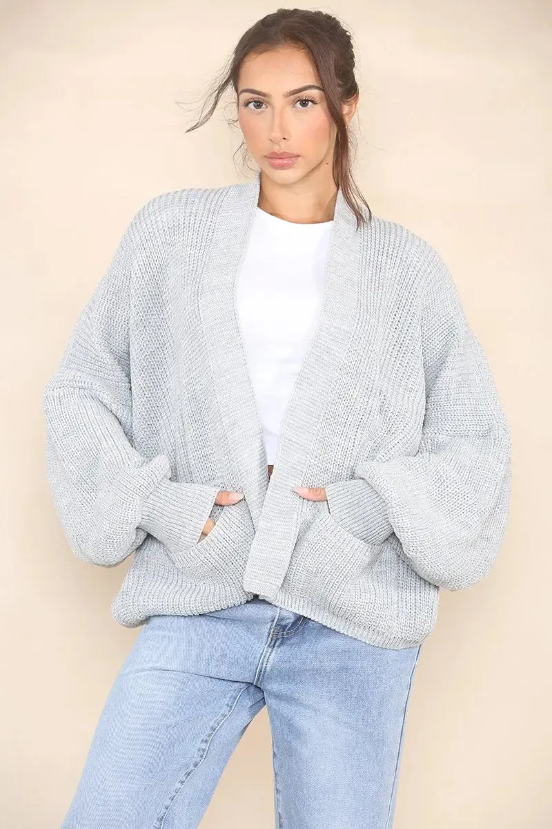 Versatile Knit Drop Shoulder Sweater Cardigan