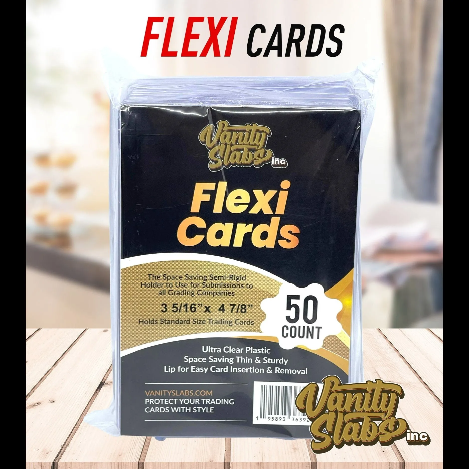 VSI Flexi Cards (50 Count Pack) Semi Rigid Card Holders Saver for Baseball Football Hockey Basketball Cards