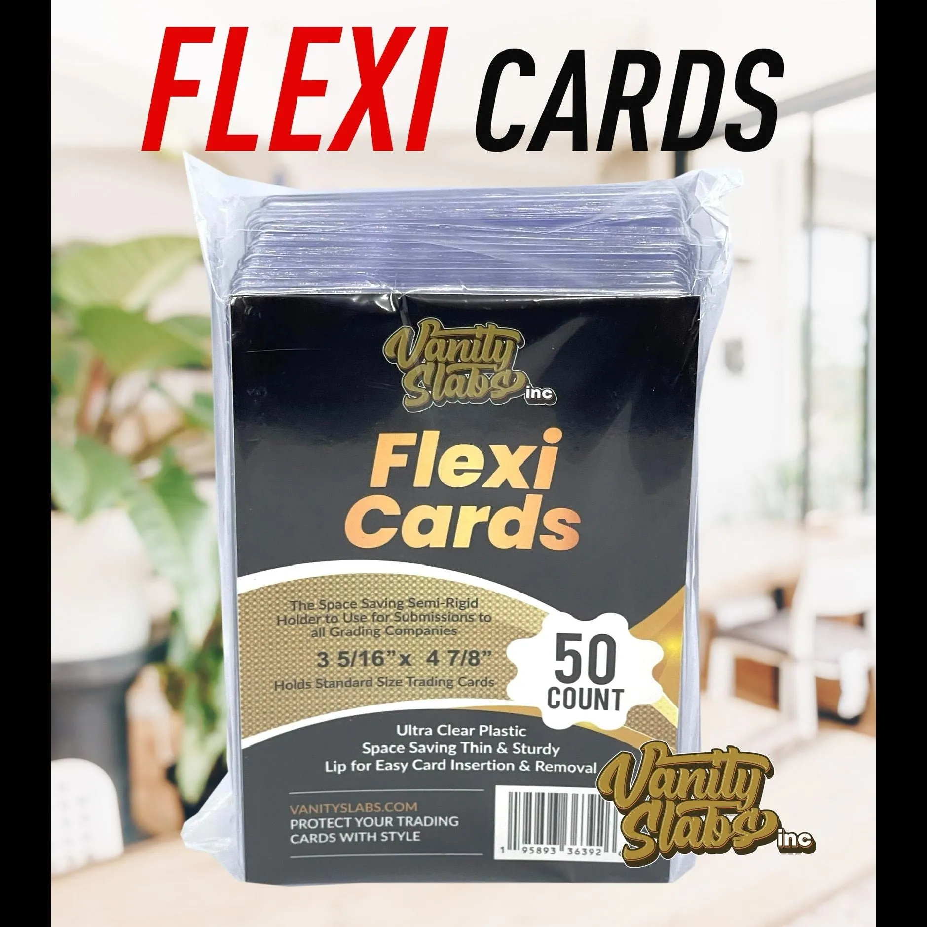 VSI Flexi Cards (50 Count Pack) Semi Rigid Card Holders Saver for Baseball Football Hockey Basketball Cards