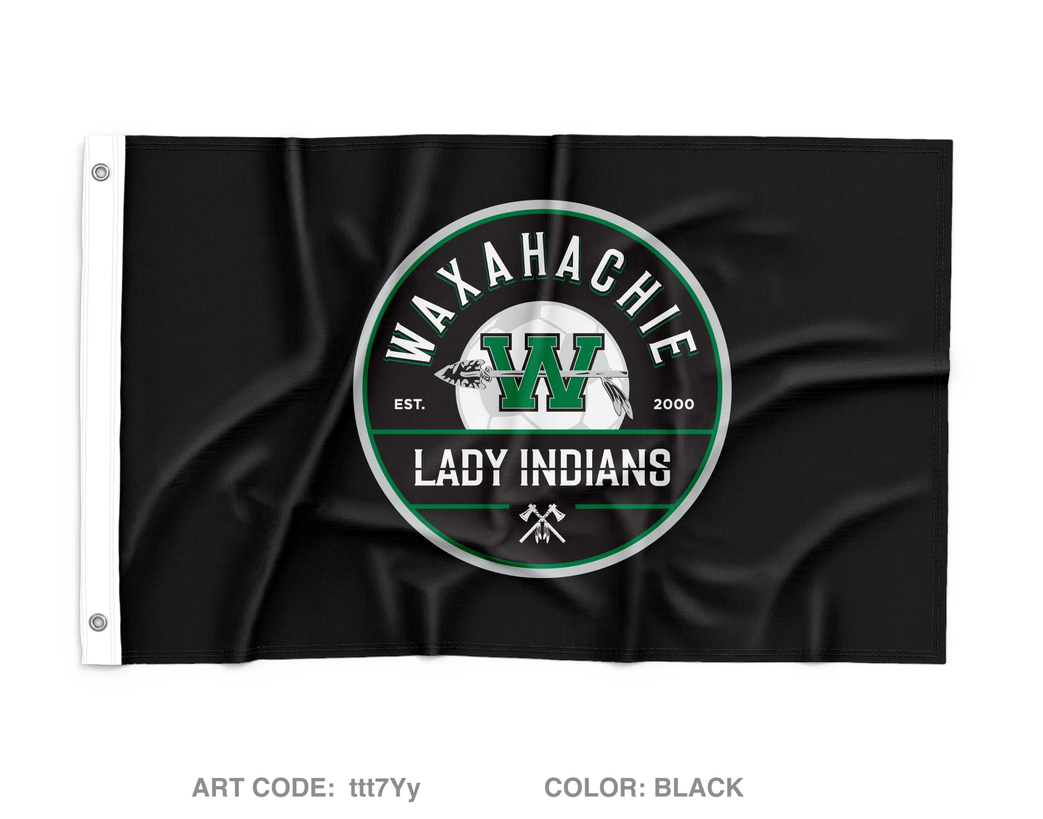 Waxahachie Lady Indian Soccer Wall Flag - ThpTnN