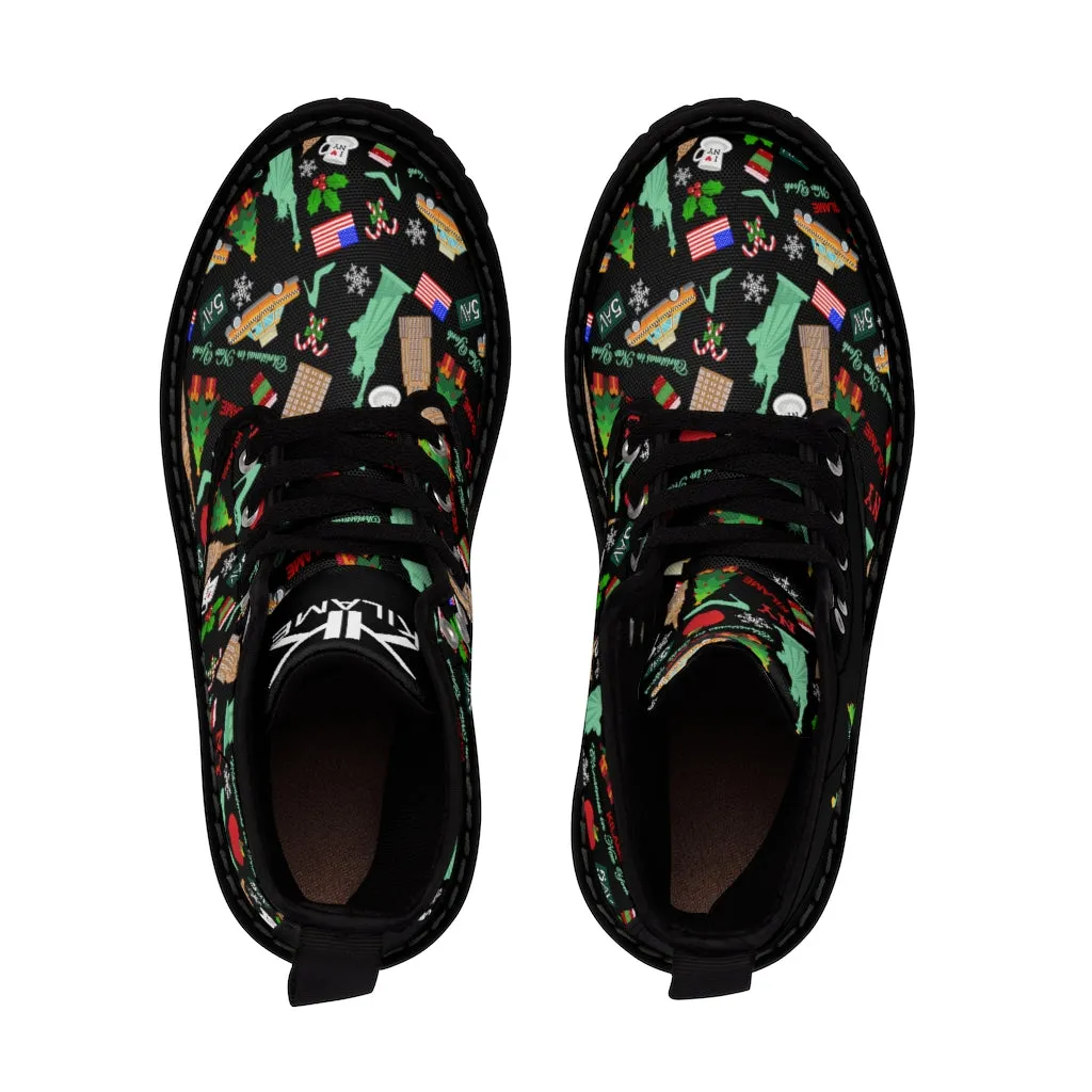 Women's Canvas Boots east 'Christmas in New York'