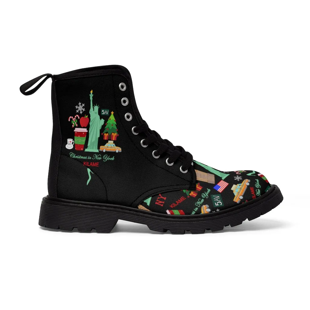 Women's Canvas Boots east 'Christmas in New York'