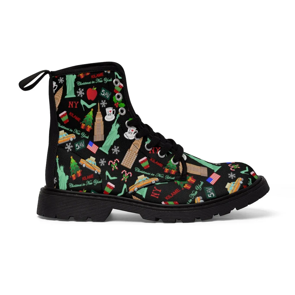 Women's Canvas Boots east 'Christmas in New York'