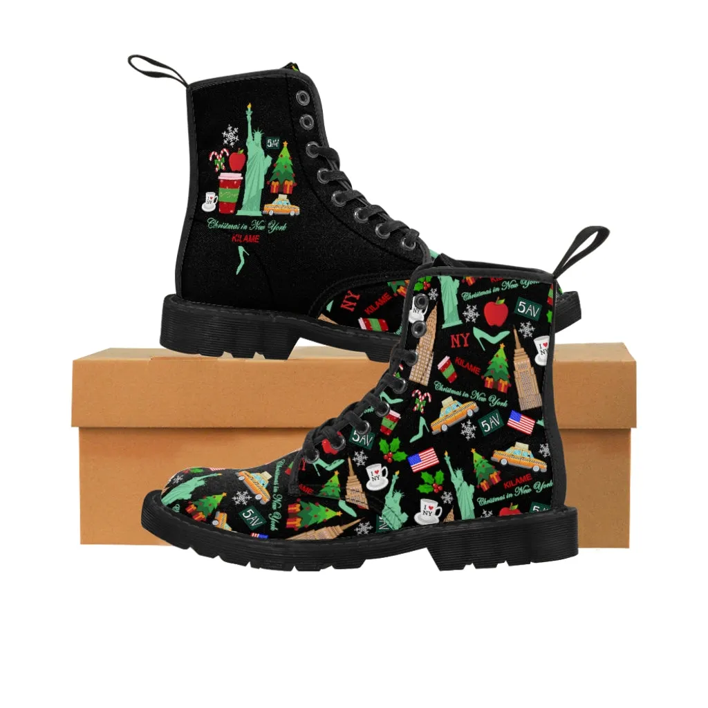 Women's Canvas Boots east 'Christmas in New York'