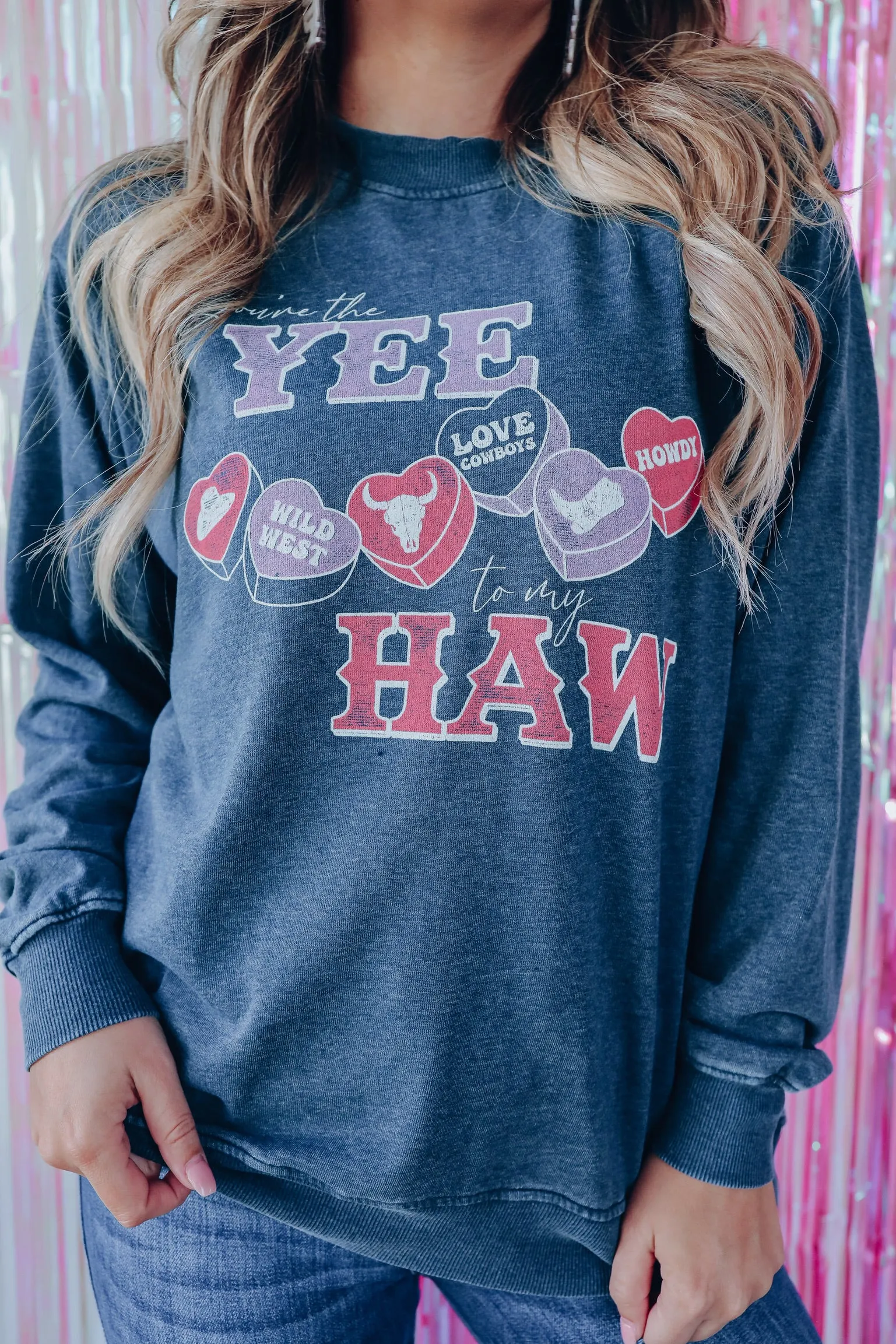 You're The Yee To My Haw Graphic Sweatshirt - Navy